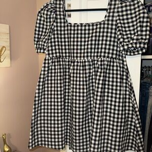 Classic Black and White Gingham Checkered Dress